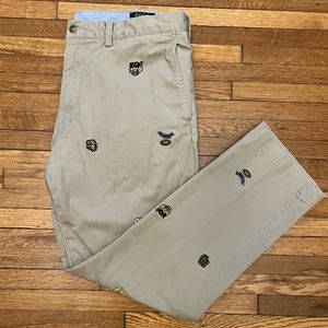 Polo by Ralph Lauren Chino Khaki Pants Stretch Slim Fit 38/30 Letterman Varsity